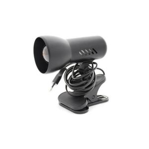 Faretto con morsetto Nero e Lampadina 75W