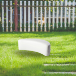 Pouf Bimbo Bianco Ecopelle Curvo cm. 95x30 h. cm. 28