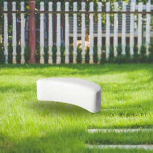 Pouf Bimbo Bianco Ecopelle Curvo cm. 95x30 h. cm. 28