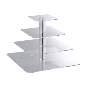 Alzata Display in plexi con 4 piani trasp. h cm 41